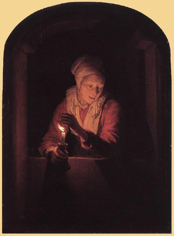 DOU, Gerrit Old Woman with a Candle  df oil painting image